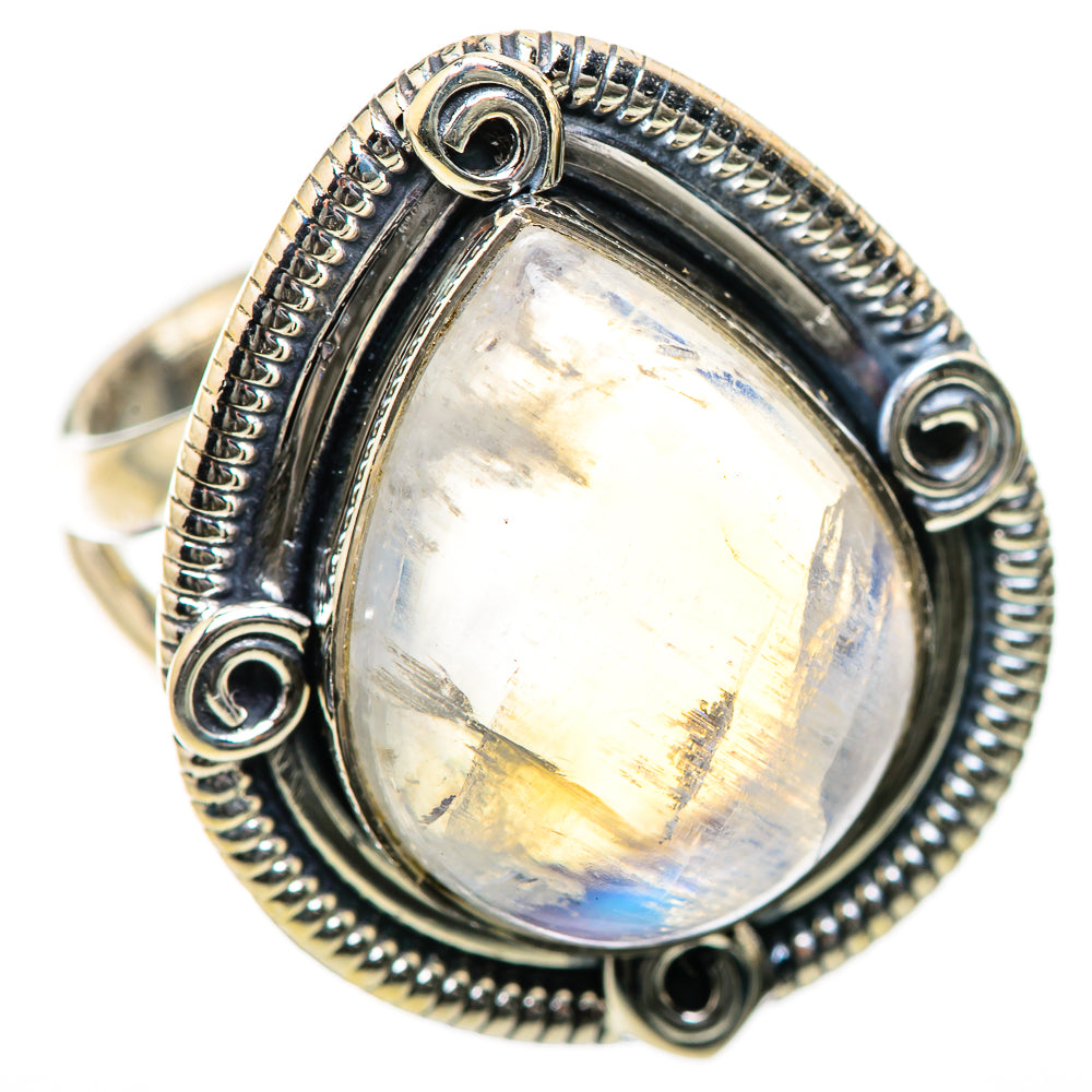 Rainbow Moonstone Rings handcrafted by Ana Silver Co - RING134240 - Photo 2