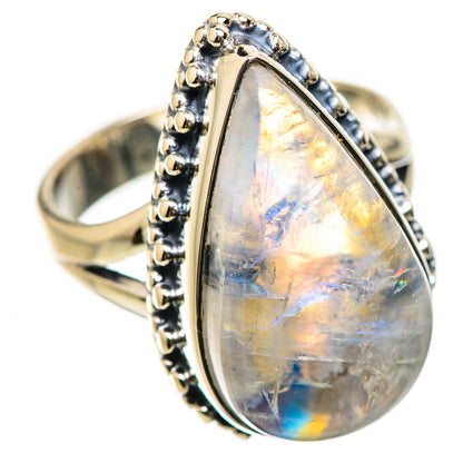 Rainbow Moonstone Rings handcrafted by Ana Silver Co - RING134252 - Photo 2