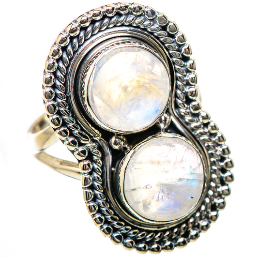 Rainbow Moonstone Rings handcrafted by Ana Silver Co - RING134255 - Photo 2