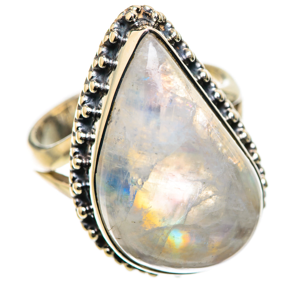 Rainbow Moonstone Rings handcrafted by Ana Silver Co - RING134268 - Photo 2