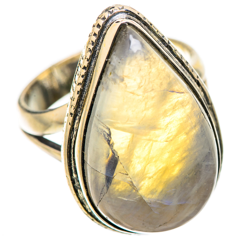 Rainbow Moonstone Rings handcrafted by Ana Silver Co - RING134269 - Photo 2
