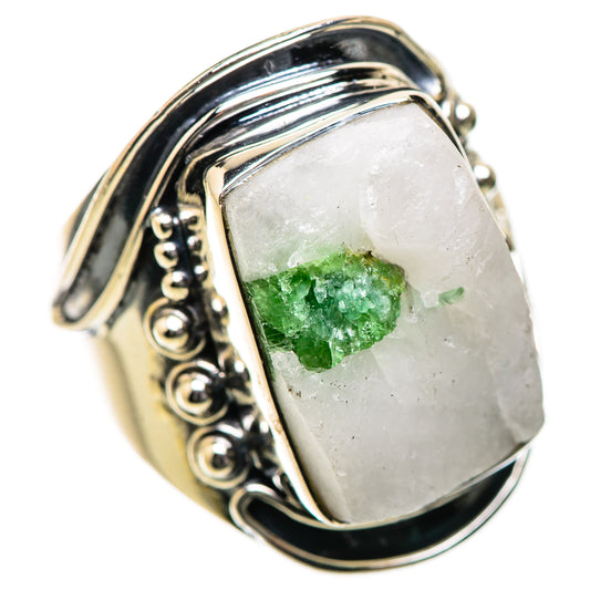 Green Tourmaline In Quartz Rings handcrafted by Ana Silver Co - RING134273 - Photo 2