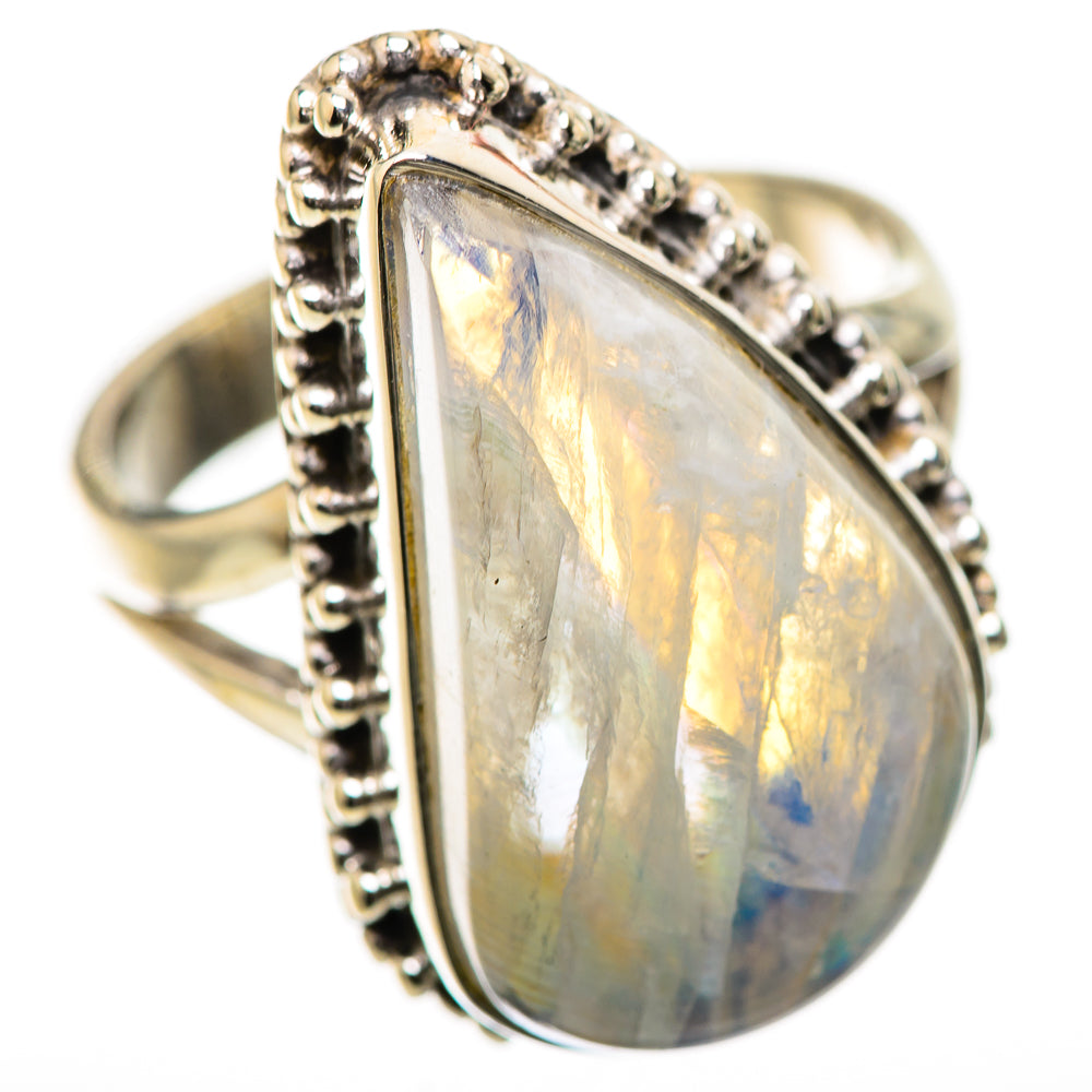 Rainbow Moonstone Rings handcrafted by Ana Silver Co - RING134276 - Photo 2