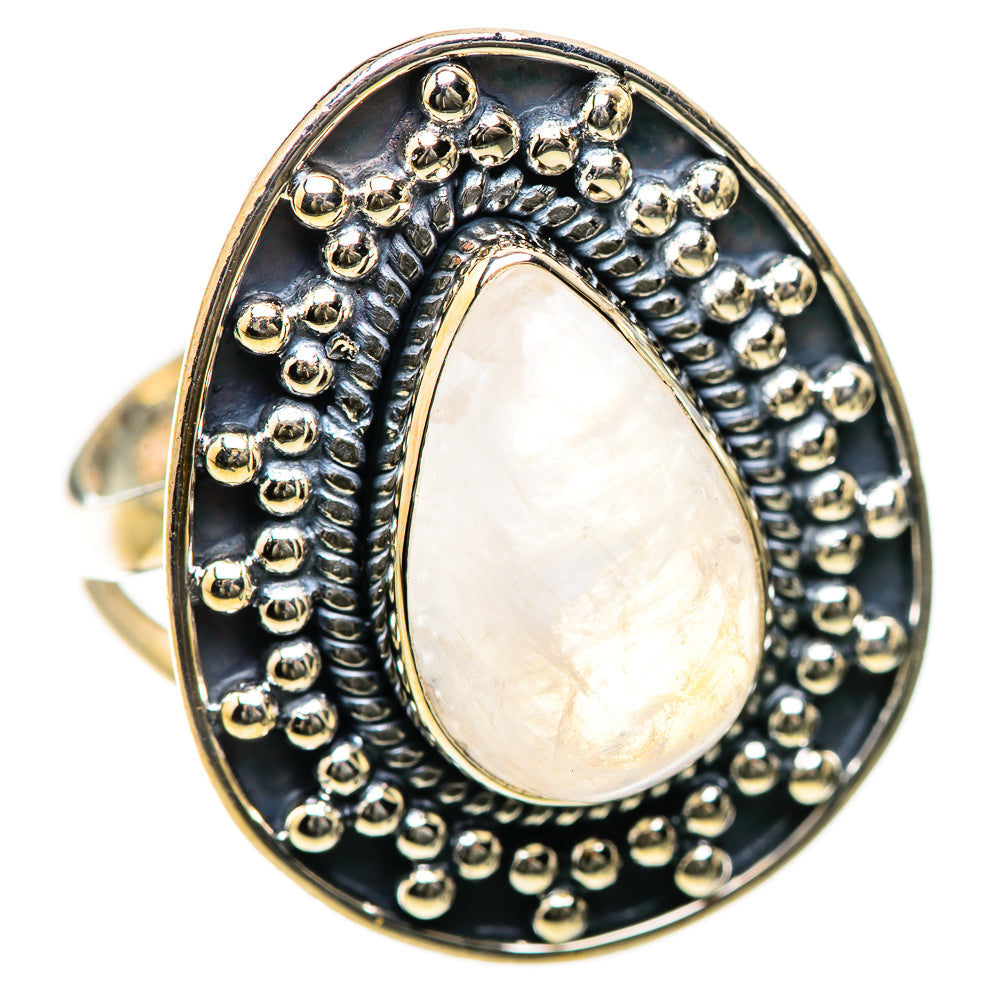 Rainbow Moonstone Rings handcrafted by Ana Silver Co - RING134278 - Photo 2