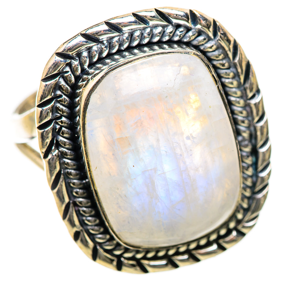 Rainbow Moonstone Rings handcrafted by Ana Silver Co - RING134293 - Photo 2