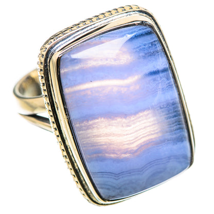 Blue Lace Agate Rings handcrafted by Ana Silver Co - RING134294 - Photo 2