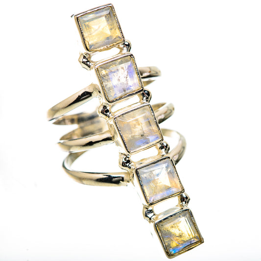 Rainbow Moonstone Rings handcrafted by Ana Silver Co - RING134295 - Photo 2