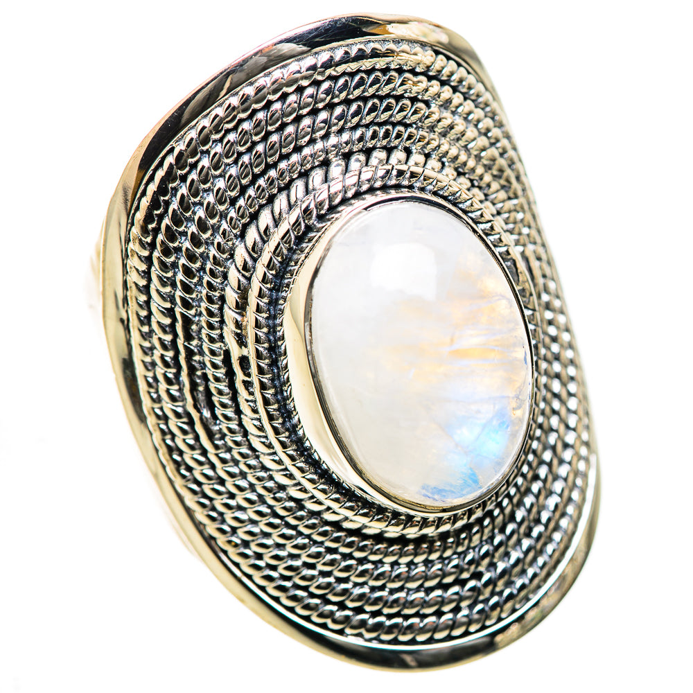 Rainbow Moonstone Rings handcrafted by Ana Silver Co - RING134296 - Photo 2