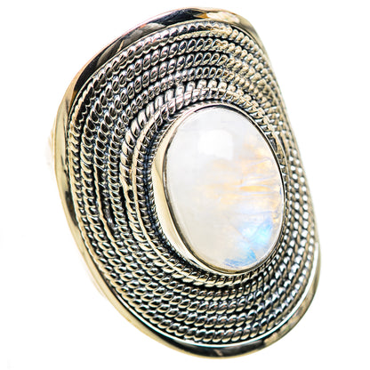 Rainbow Moonstone Rings handcrafted by Ana Silver Co - RING134296 - Photo 2