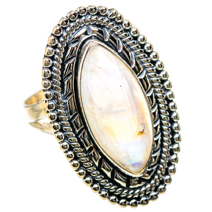 Rainbow Moonstone Rings handcrafted by Ana Silver Co - RING134322 - Photo 2