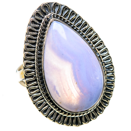 Blue Lace Agate Rings handcrafted by Ana Silver Co - RING134333 - Photo 2