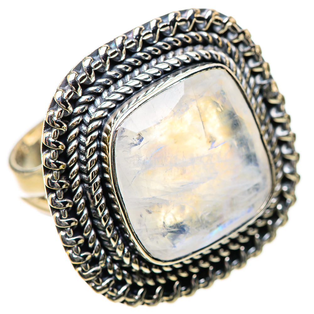 Rainbow Moonstone Rings handcrafted by Ana Silver Co - RING134334 - Photo 2