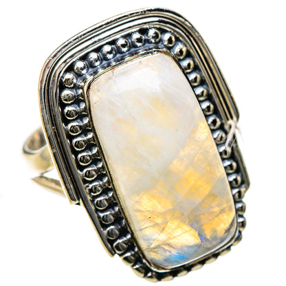 Rainbow Moonstone Rings handcrafted by Ana Silver Co - RING134353 - Photo 2