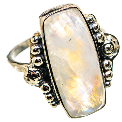 Rainbow Moonstone Rings handcrafted by Ana Silver Co - RING134375 - Photo 2