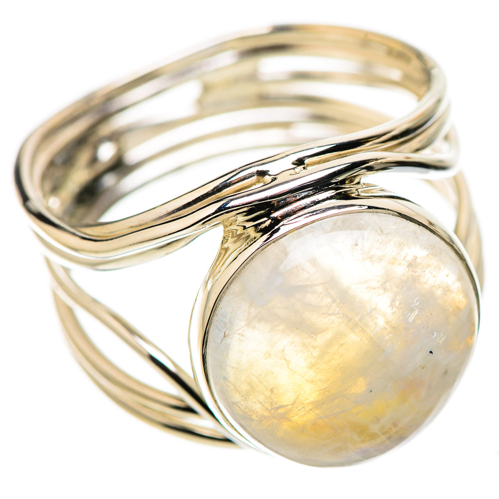 Rainbow Moonstone Rings handcrafted by Ana Silver Co - RING134376 - Photo 2