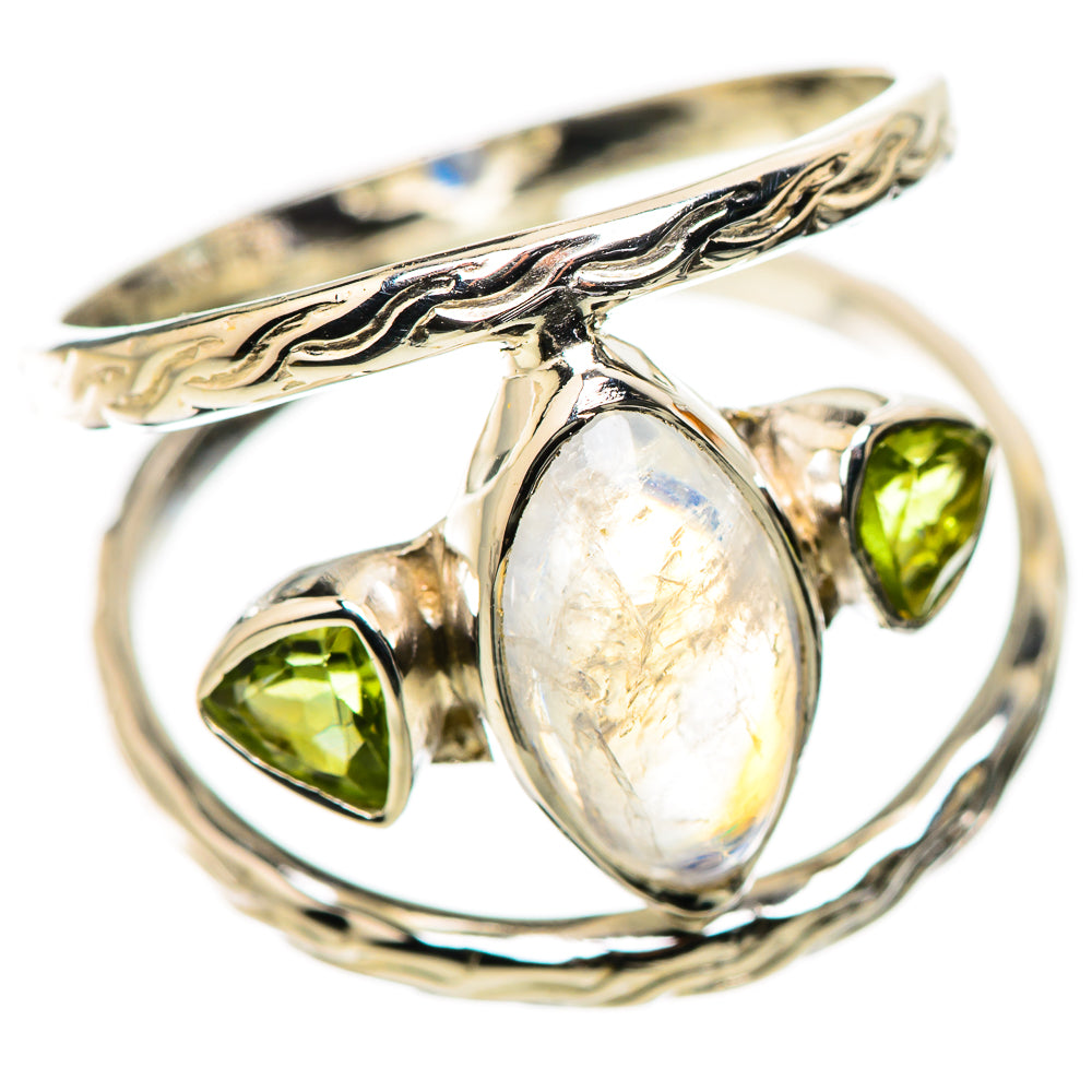 Rainbow Moonstone Rings handcrafted by Ana Silver Co - RING134378 - Photo 2