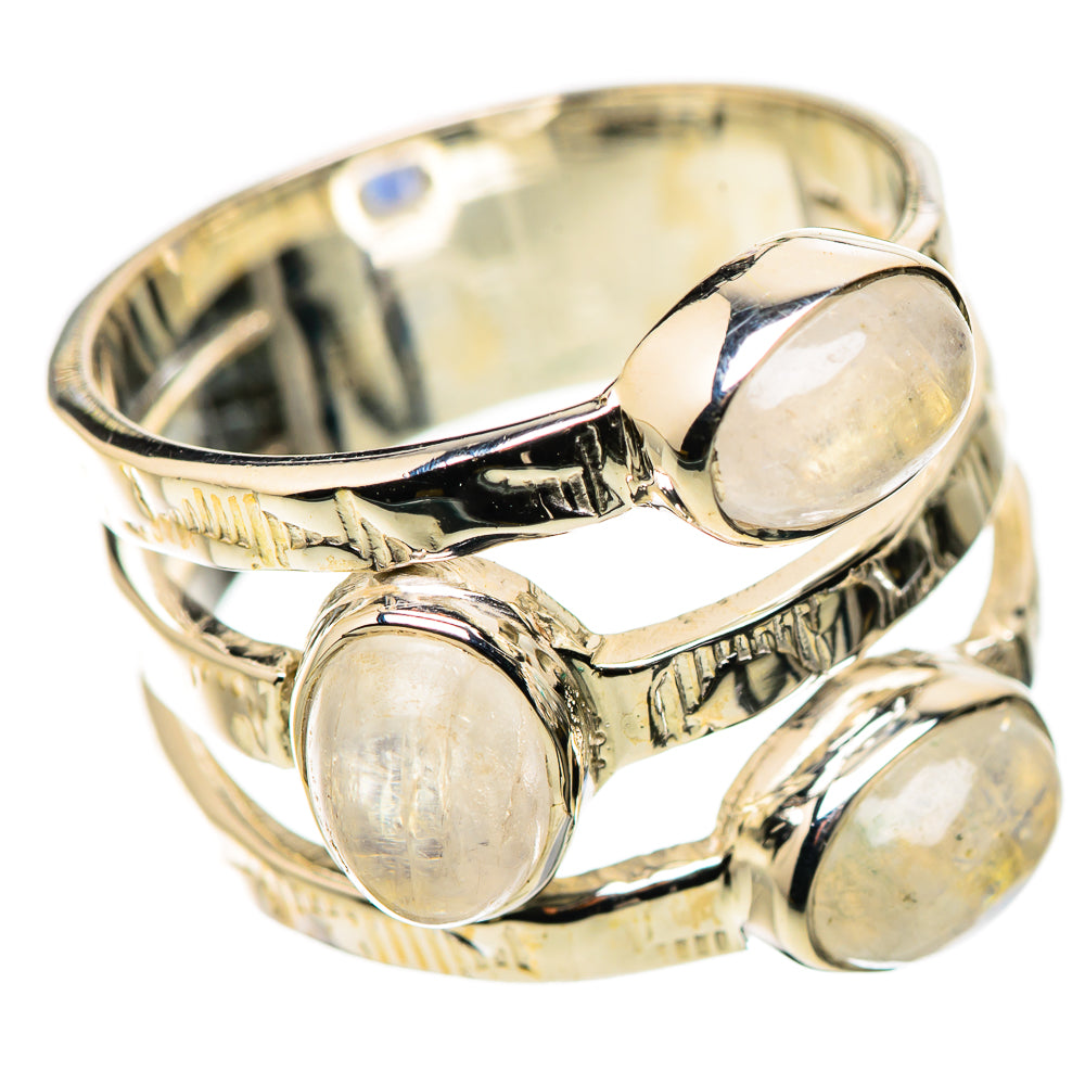Rainbow Moonstone Rings handcrafted by Ana Silver Co - RING134398 - Photo 2