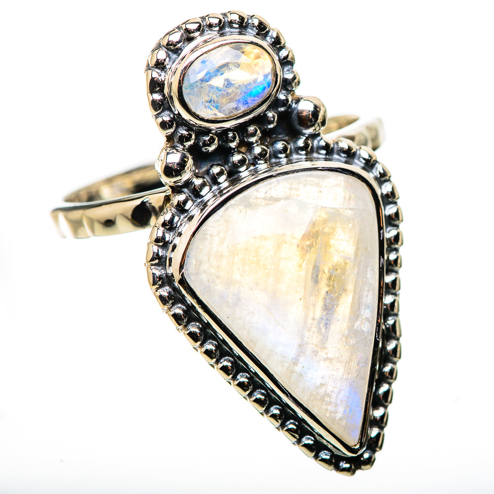 Rainbow Moonstone Rings handcrafted by Ana Silver Co - RING134399 - Photo 2