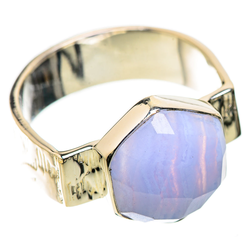 Blue Lace Agate Rings handcrafted by Ana Silver Co - RING134401 - Photo 2