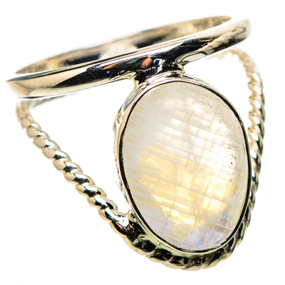 Rainbow Moonstone Rings handcrafted by Ana Silver Co - RING134403 - Photo 2