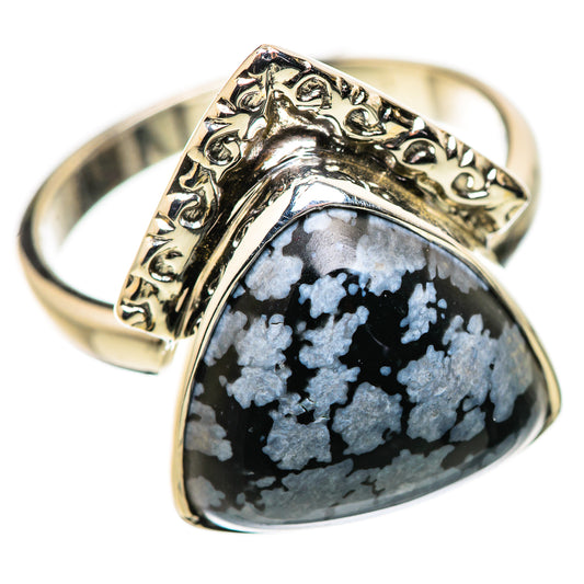 Snowflake Obsidian Rings handcrafted by Ana Silver Co - RING134418 - Photo 2