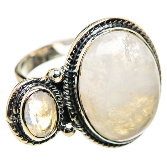 Rainbow Moonstone Rings handcrafted by Ana Silver Co - RING134420 - Photo 2