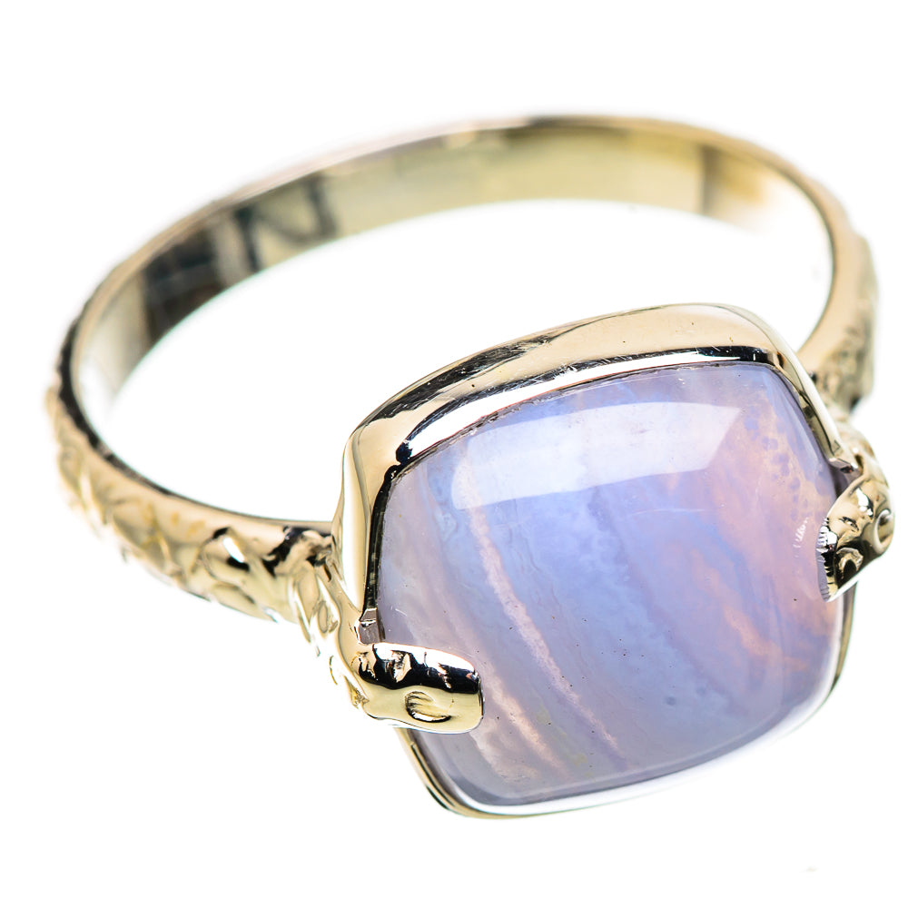 Blue Lace Agate Rings handcrafted by Ana Silver Co - RING134422 - Photo 2
