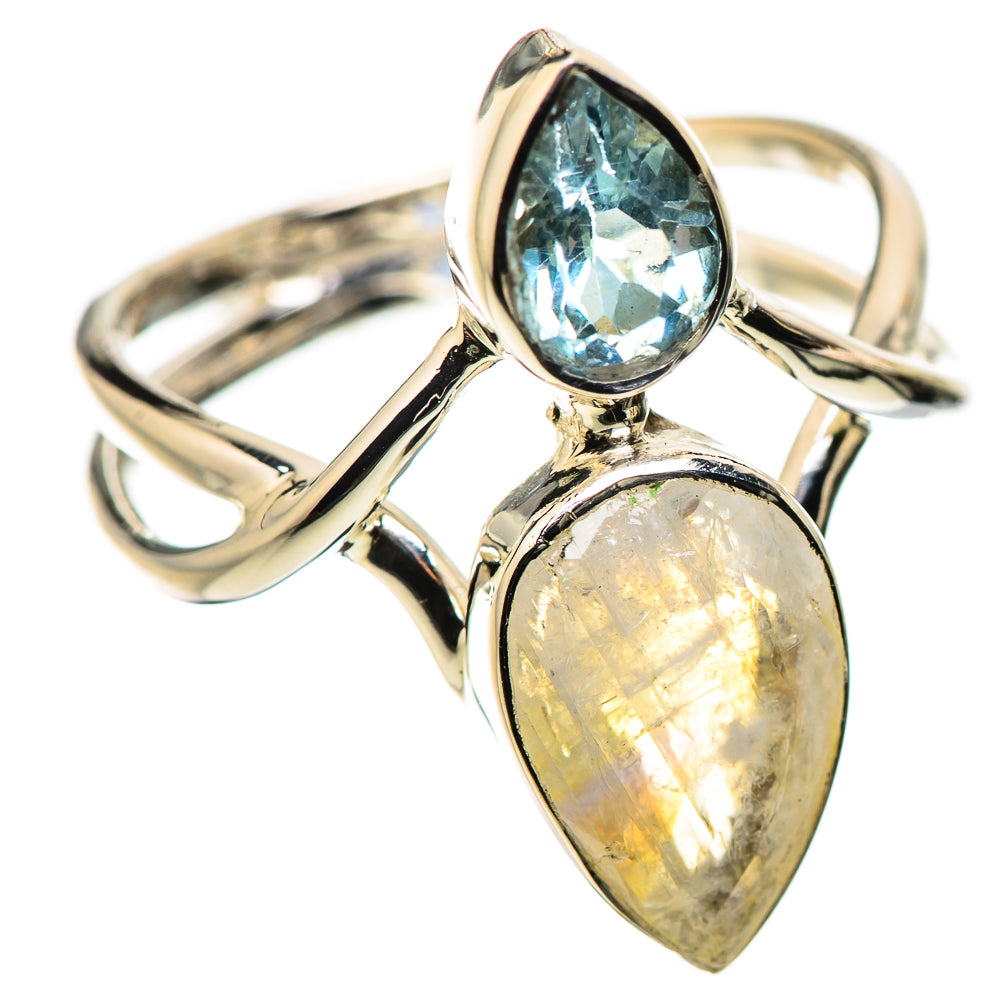 Rainbow Moonstone Rings handcrafted by Ana Silver Co - RING134423 - Photo 2