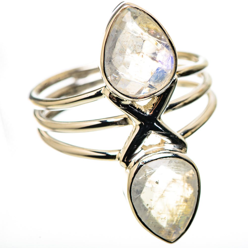 Rainbow Moonstone Rings handcrafted by Ana Silver Co - RING134446 - Photo 2
