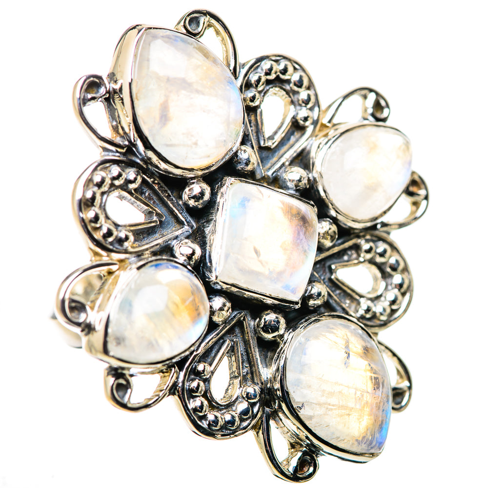 Rainbow Moonstone Rings handcrafted by Ana Silver Co - RING134463 - Photo 2