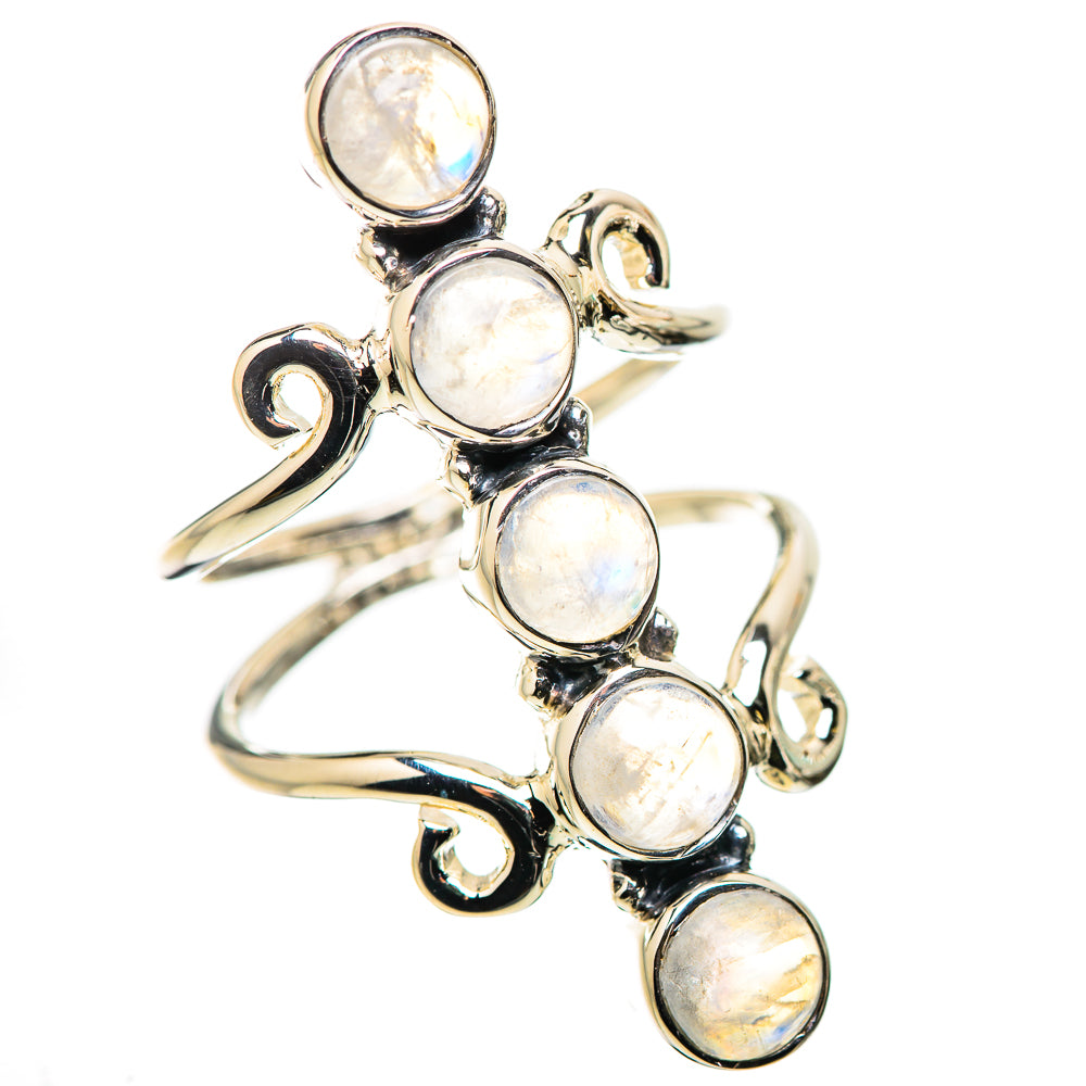 Rainbow Moonstone Rings handcrafted by Ana Silver Co - RING134464 - Photo 2