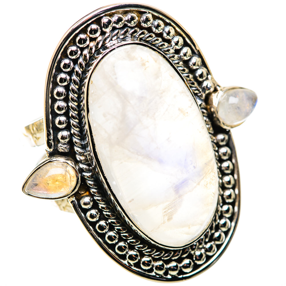Rainbow Moonstone Rings handcrafted by Ana Silver Co - RING134465 - Photo 2