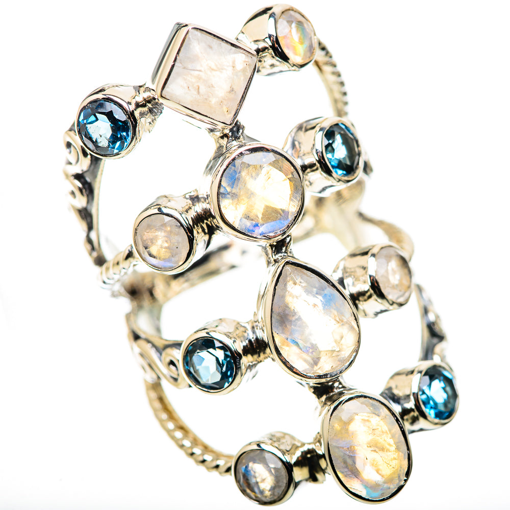 Rainbow Moonstone Rings handcrafted by Ana Silver Co - RING134471 - Photo 2