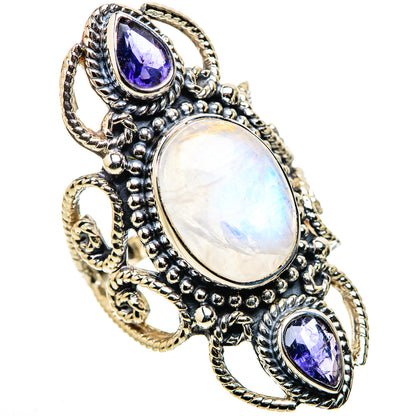 Rainbow Moonstone Rings handcrafted by Ana Silver Co - RING134479 - Photo 2