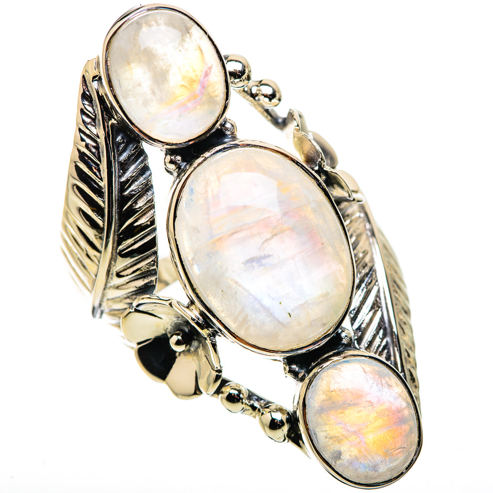 Rainbow Moonstone Rings handcrafted by Ana Silver Co - RING134480 - Photo 2