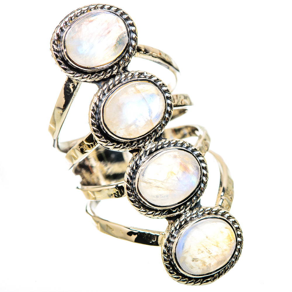 Rainbow Moonstone Rings handcrafted by Ana Silver Co - RING134505 - Photo 2