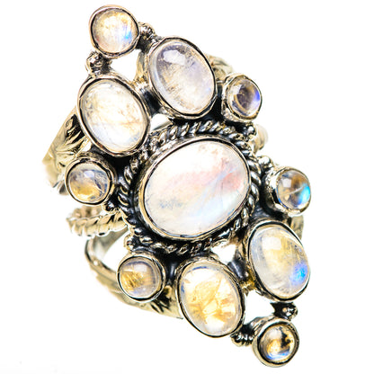 Rainbow Moonstone Rings handcrafted by Ana Silver Co - RING134506 - Photo 2