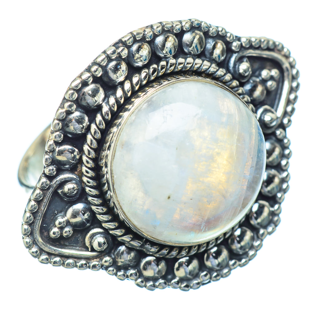 Rainbow Moonstone Rings handcrafted by Ana Silver Co - RING13973