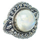Rainbow Moonstone Rings handcrafted by Ana Silver Co - RING14031