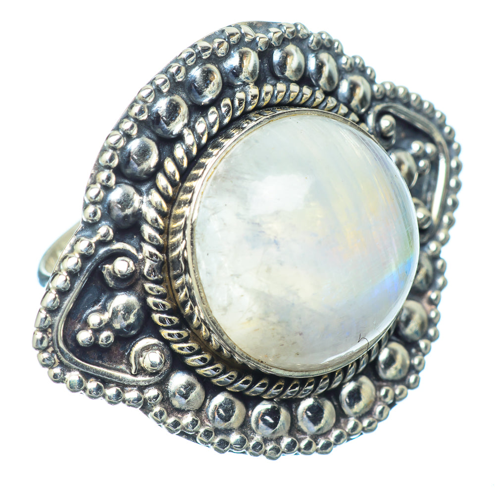 Rainbow Moonstone Rings handcrafted by Ana Silver Co - RING14031