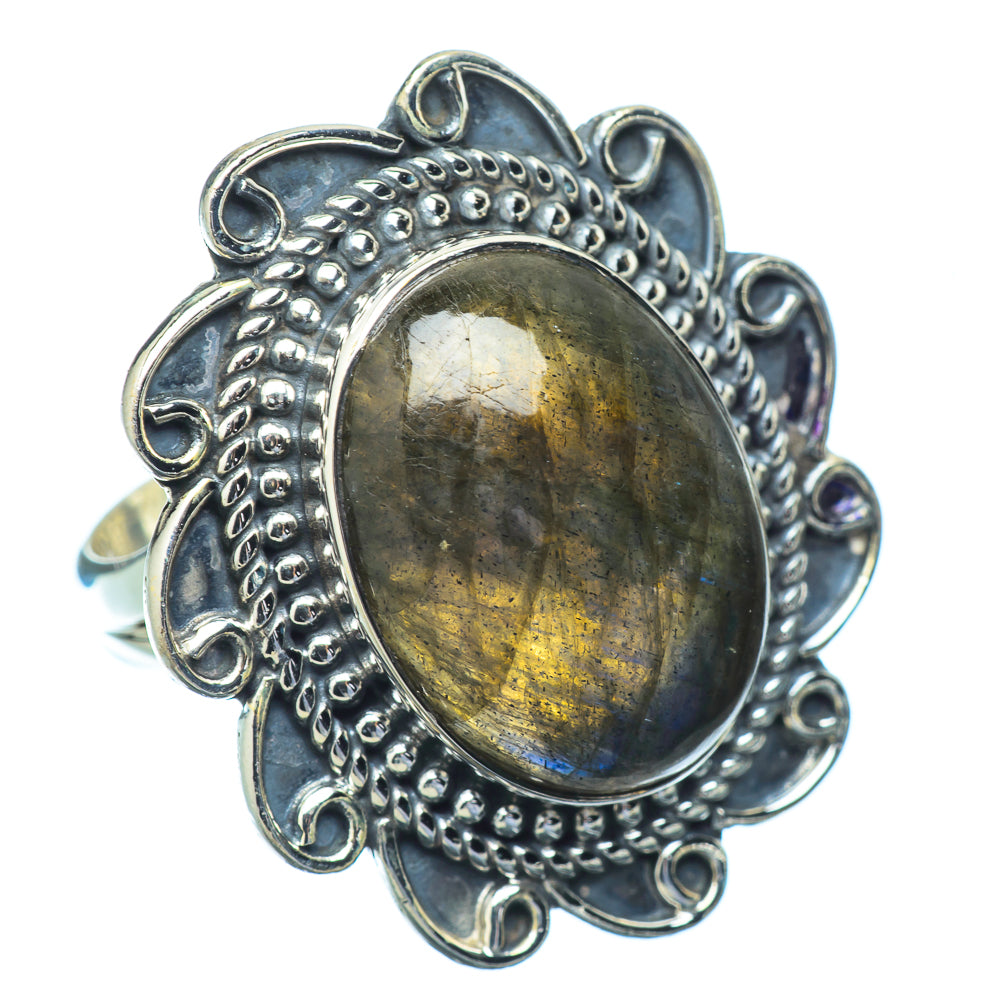 Labradorite Rings handcrafted by Ana Silver Co - RING14086