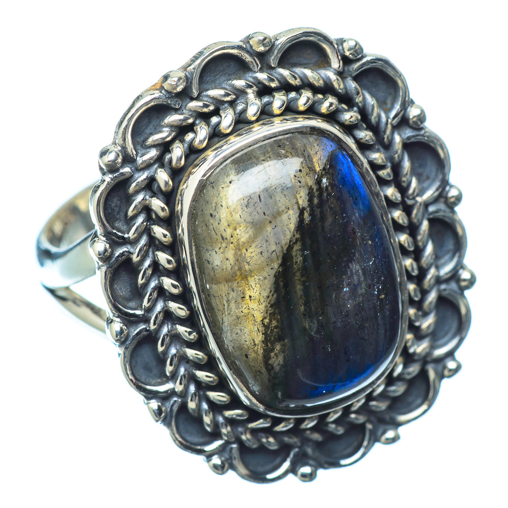 Labradorite Rings handcrafted by Ana Silver Co - RING14101