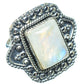 Rainbow Moonstone Rings handcrafted by Ana Silver Co - RING14471