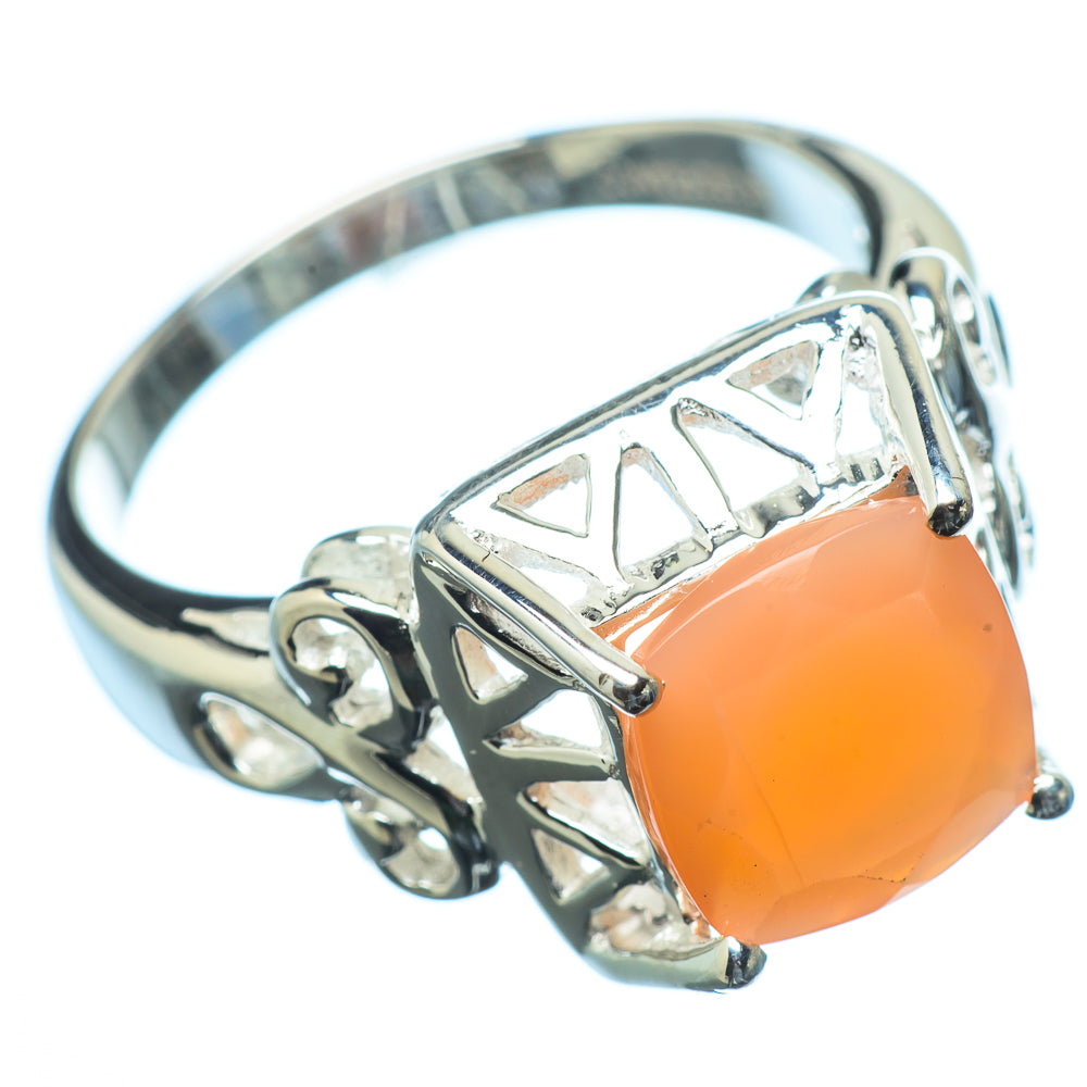 Peach Moonstone Rings handcrafted by Ana Silver Co - RING19671