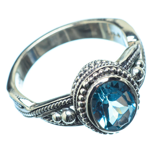 Blue Topaz Rings handcrafted by Ana Silver Co - RING20594