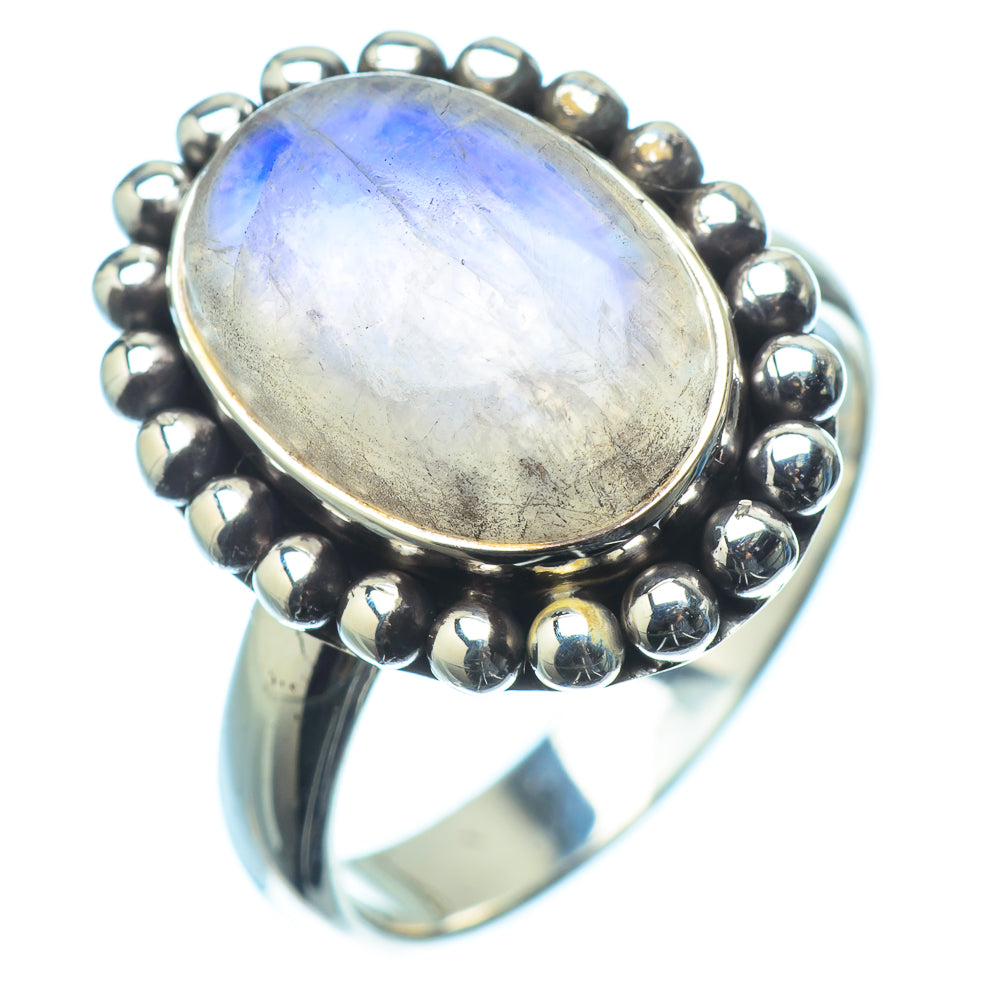 Rainbow Moonstone Rings handcrafted by Ana Silver Co - RING20613