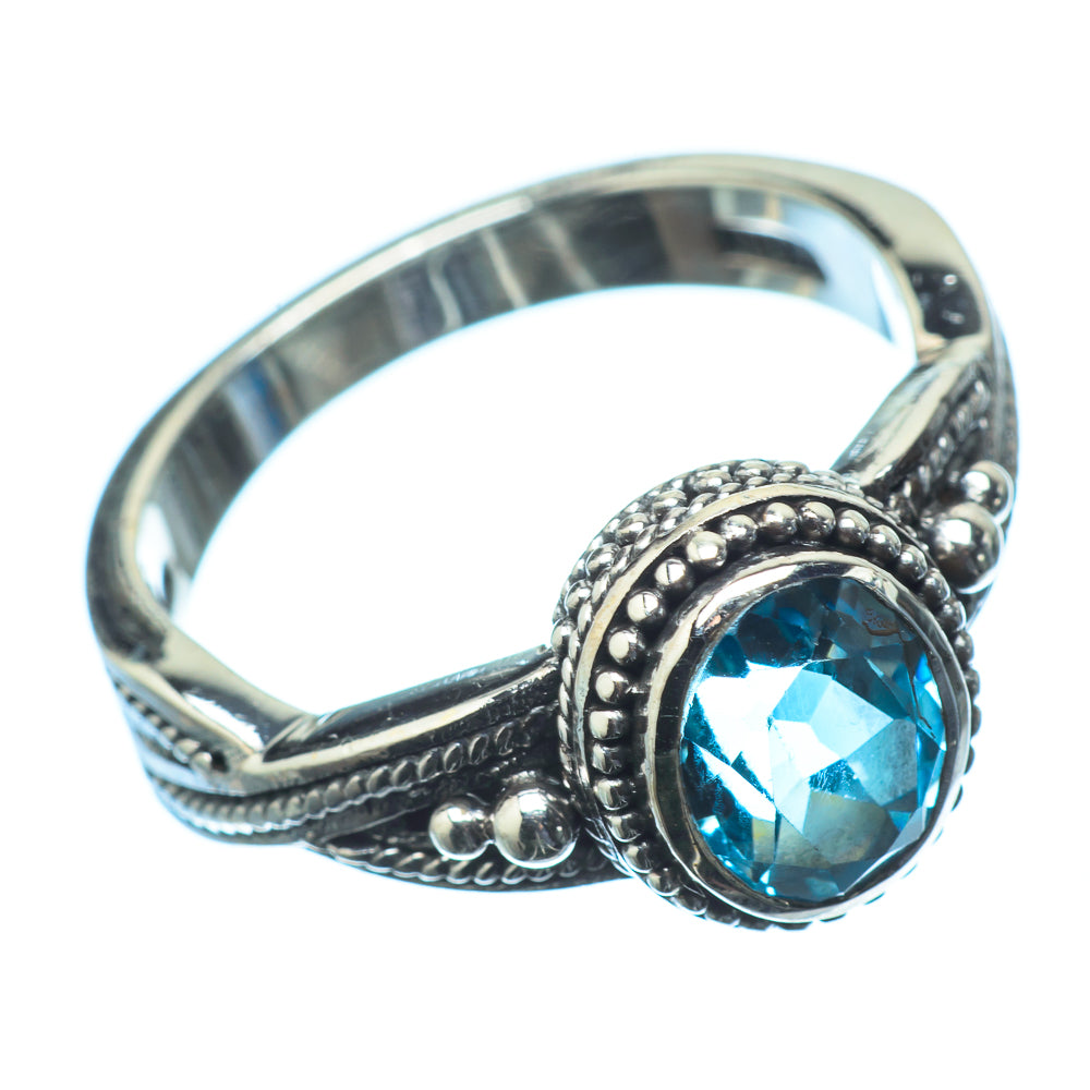Blue Topaz Rings handcrafted by Ana Silver Co - RING20618