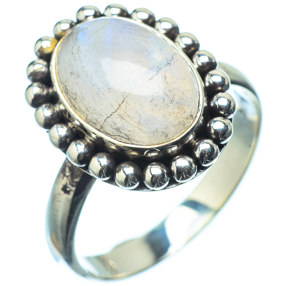 Rainbow Moonstone Rings handcrafted by Ana Silver Co - RING20803