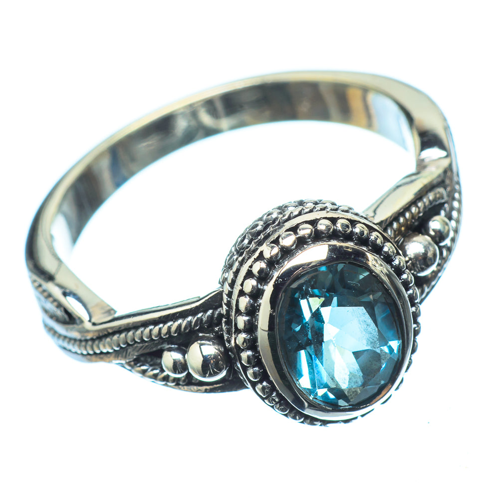Blue Topaz Rings handcrafted by Ana Silver Co - RING21057