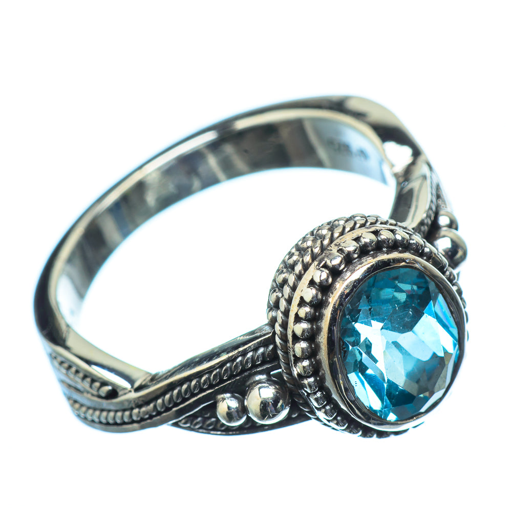 Blue Topaz Rings handcrafted by Ana Silver Co - RING21233